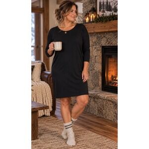 LOFT Outlet Lounge Twist BackV Long Sleeve Dress Sz XL Minimalist Cozy Comfort